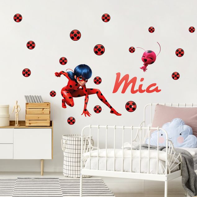 Decoração para quarto infantil Miraculous Ladybug Customised Name