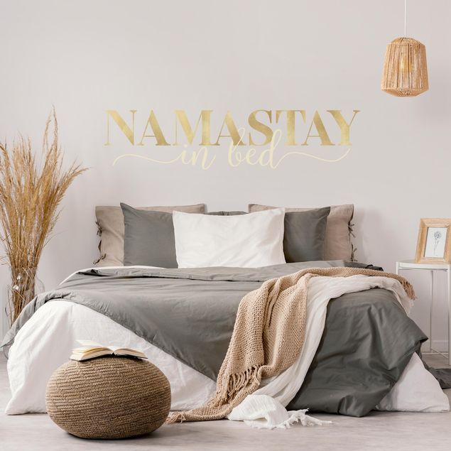 Autocolantes de parede Namastay in bed Gold