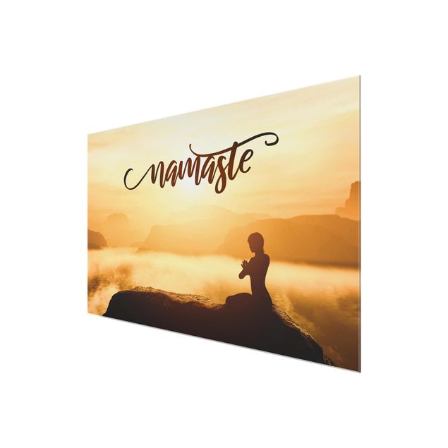 quadros para parede Namaste Sunrise In Mountains
