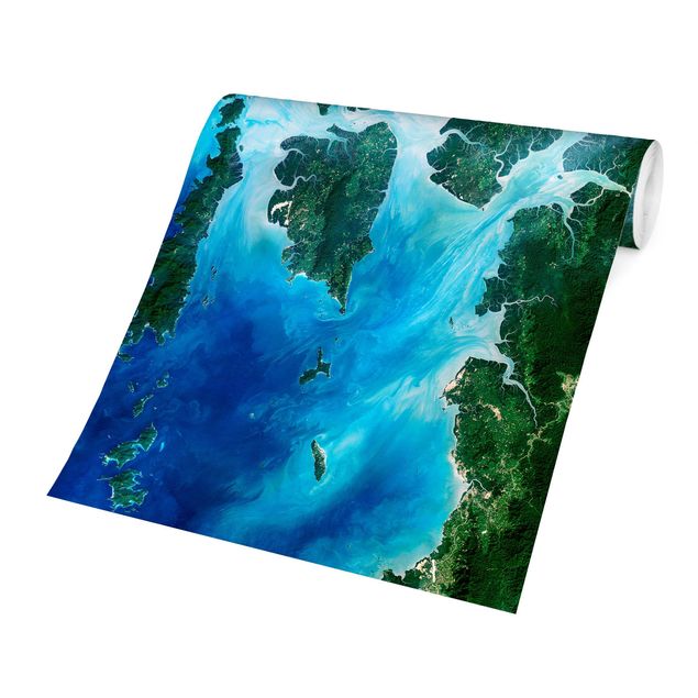 Papel de parede azul turquesa NASA Picture Archipelago Southeast Asia