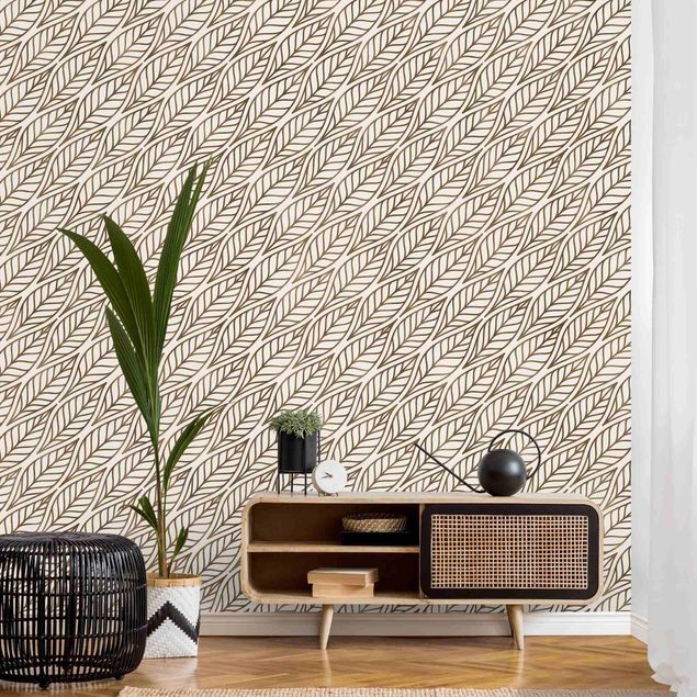 Papel de parede padrões Natural Pattern Leaves Gold