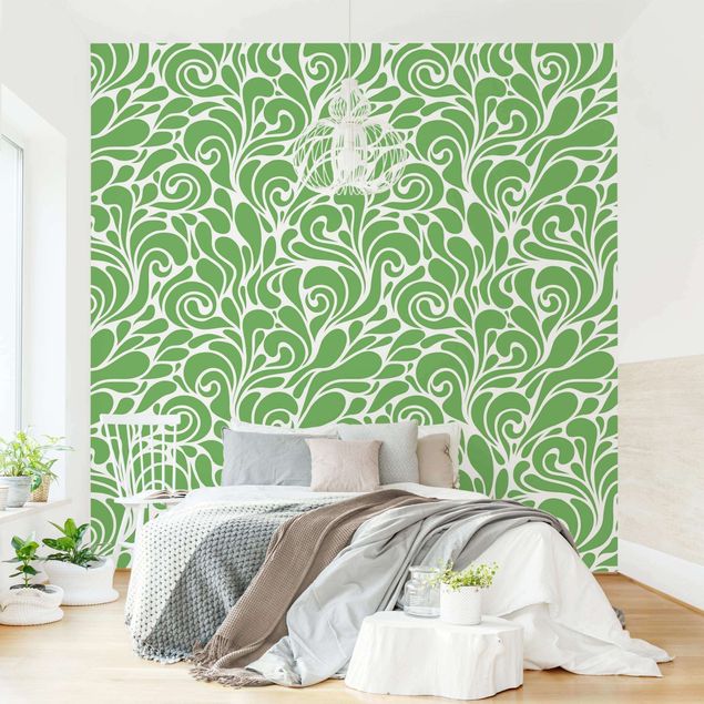 papel de parede moderno Natural Pattern With Loops In Front Of Green
