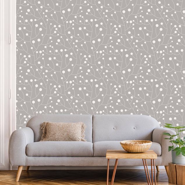 decoraçao para parede de cozinha Natural Pattern Growth With Dots On Gray