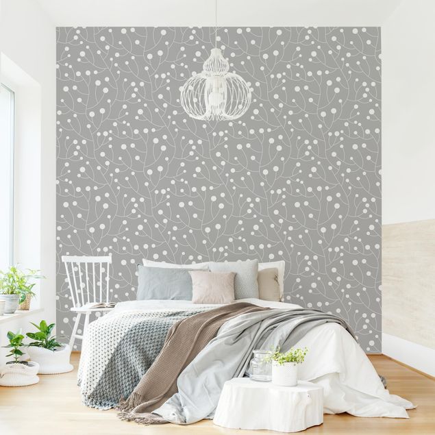 Papel de parede pontos Natural Pattern Growth With Dots On Gray