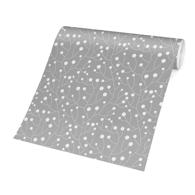 papel parede cinza Natural Pattern Growth With Dots On Gray