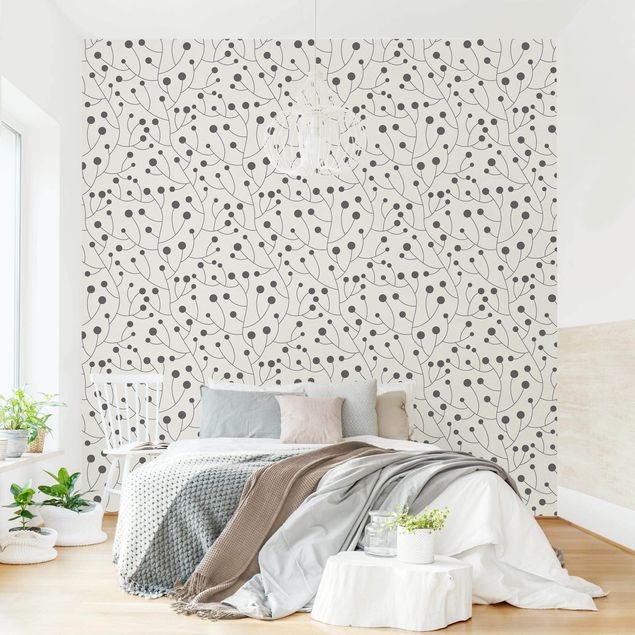 decoraçao para parede de cozinha Natural Pattern Growth With Dots Gray