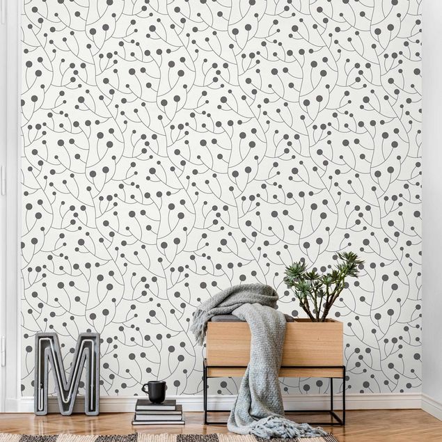 Papel de parede padrões Natural Pattern Growth With Dots Gray
