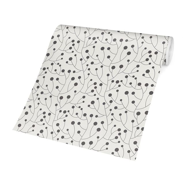 papel parede cinza Natural Pattern Growth With Dots Gray
