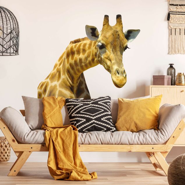 Autocolantes de parede animais Curious giraffe