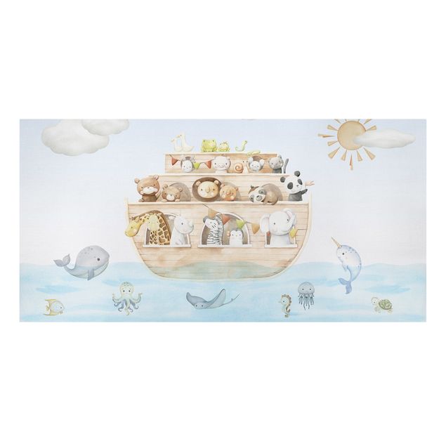 Quadros praia Cute baby animals on the ark