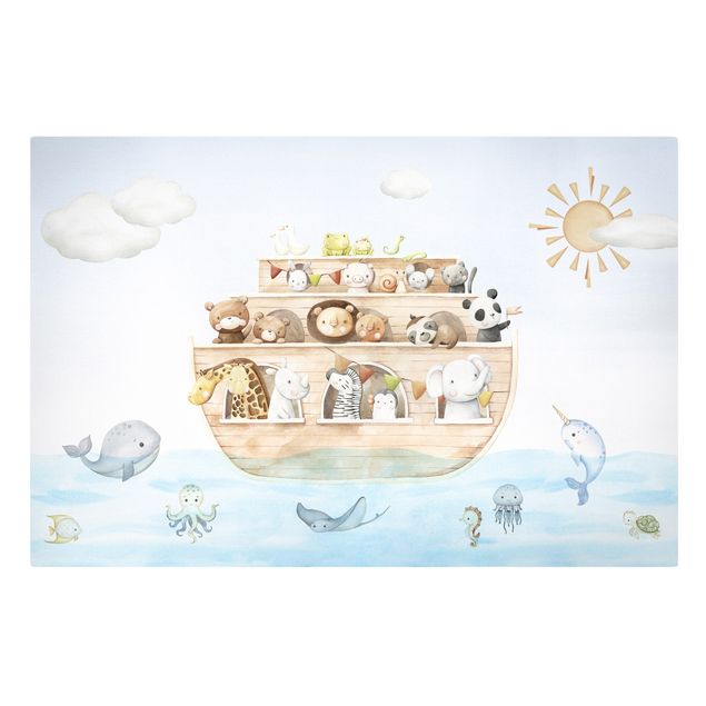 Quadros praia Cute baby animals on the ark