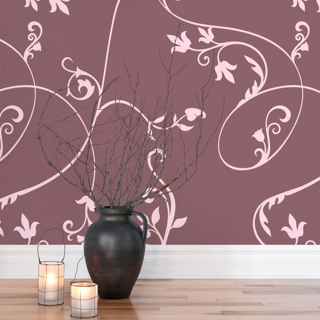 Papel de parede ornamental No.TA104 Ivy Old Rose-Light Pink
