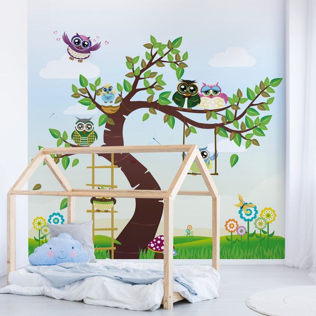 decoração quarto bebé No.YK23 Funny Owl Tree