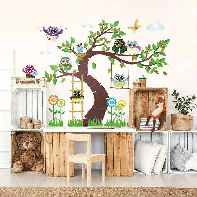 decoração para quartos infantis No.YK23 Funny Owl Tree