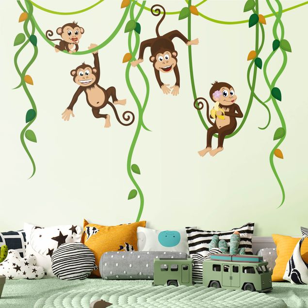 Autocolantes de parede macacos No.yk28 monkey band