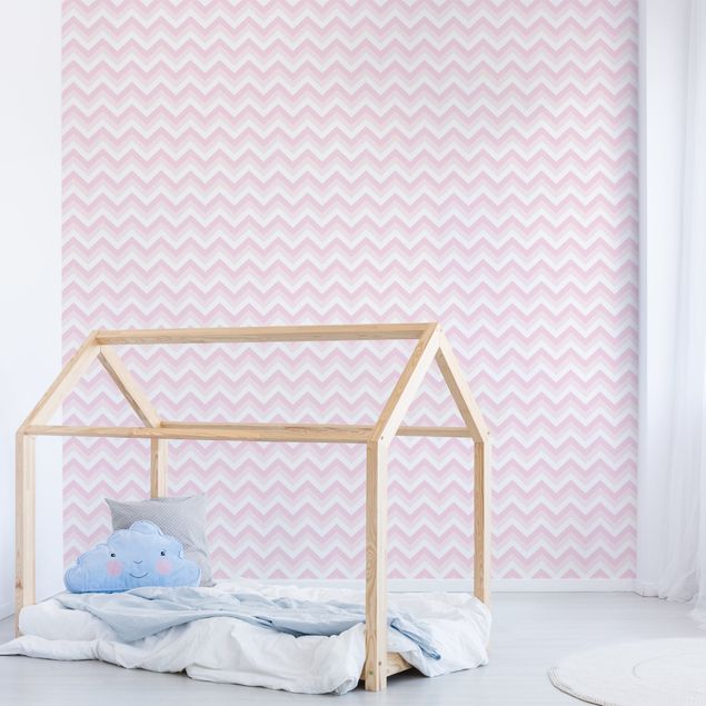 Decoração para quarto infantil No.YK37 Zigzag Pattern Light Pink