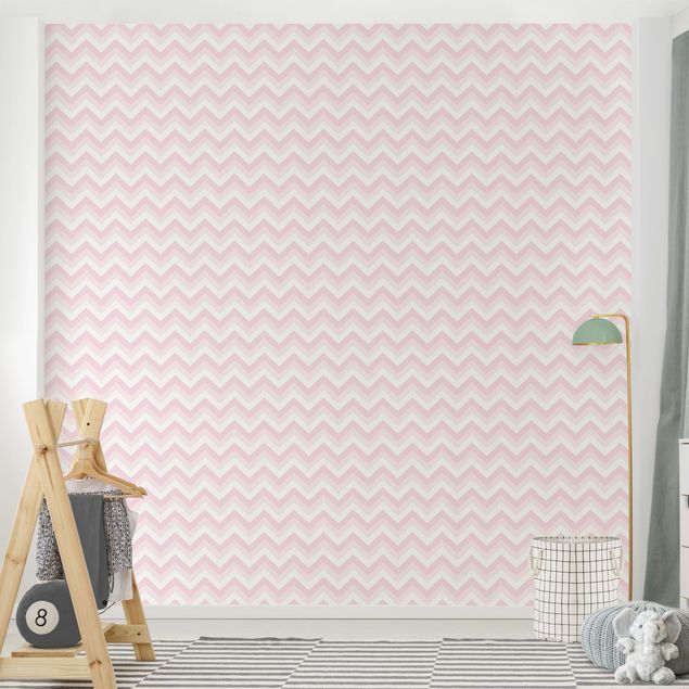 papel de parede moderno No.YK37 Zigzag Pattern Light Pink