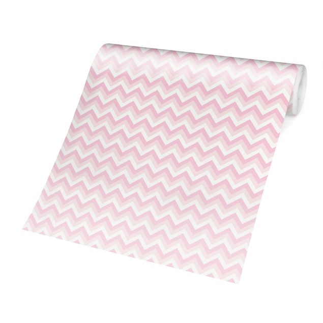 Papel de parede rosa No.YK37 Zigzag Pattern Light Pink
