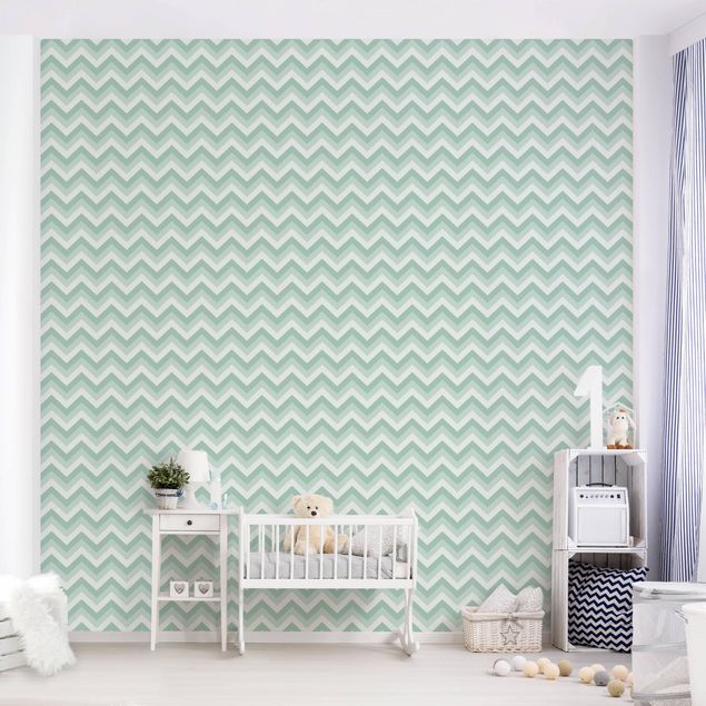 decoração quarto bebé No.YK38 Zigzag Pattern Green