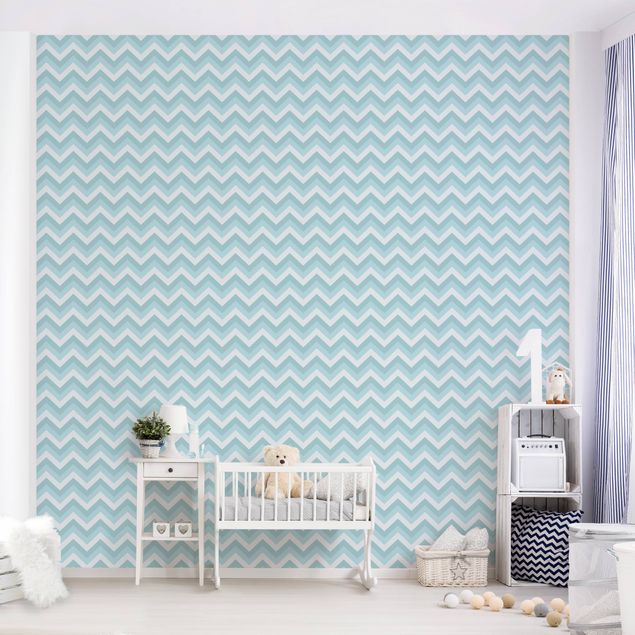 decoração quarto bebé No.YK39 Zigzag Pattern Blue