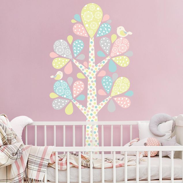 decoração para quartos infantis No.yk76 Abstract tree with big drop sheets in pastel