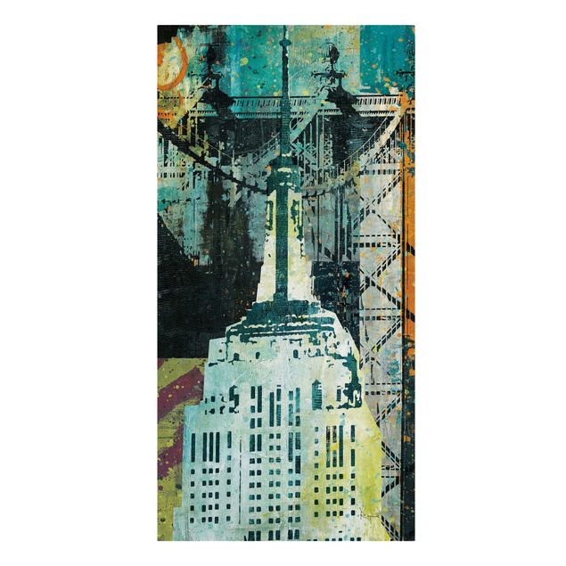 Telas decorativas abstratas NY Graffiti Empire State Building