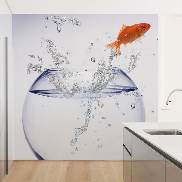papel de parede para quarto de casal moderno Flying Goldfish