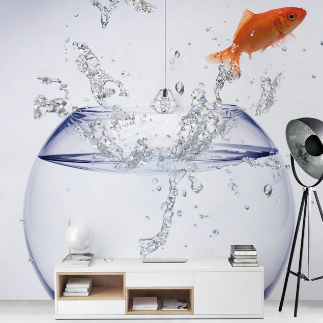 papel de parede com animais Flying Goldfish