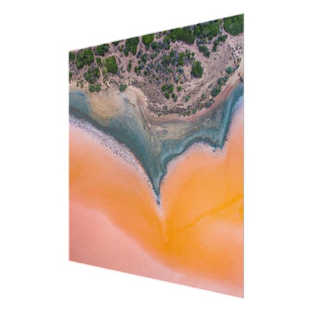 Quadros em laranja Orange Lake Shore On Sardinia