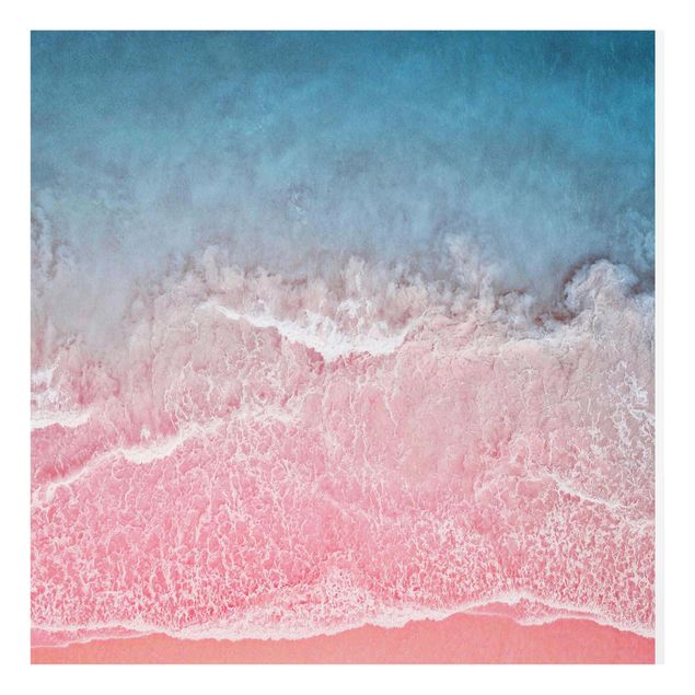 Quadros em vidro praia Ocean In Pink