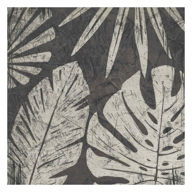 Mural de parede Palm Leaves Dark Grey Backdrop
