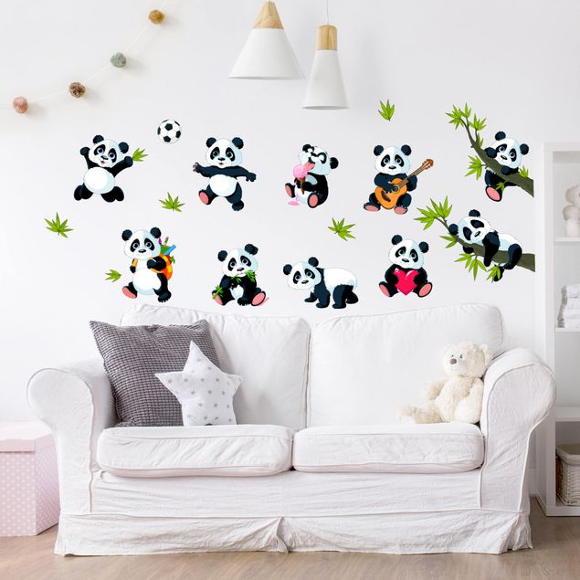 Autocolantes de parede animais Pandabar mega set