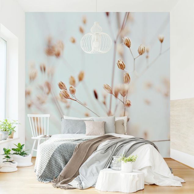 papel de parede para quarto de casal moderno Pastel Buds On Wild Flower Twig