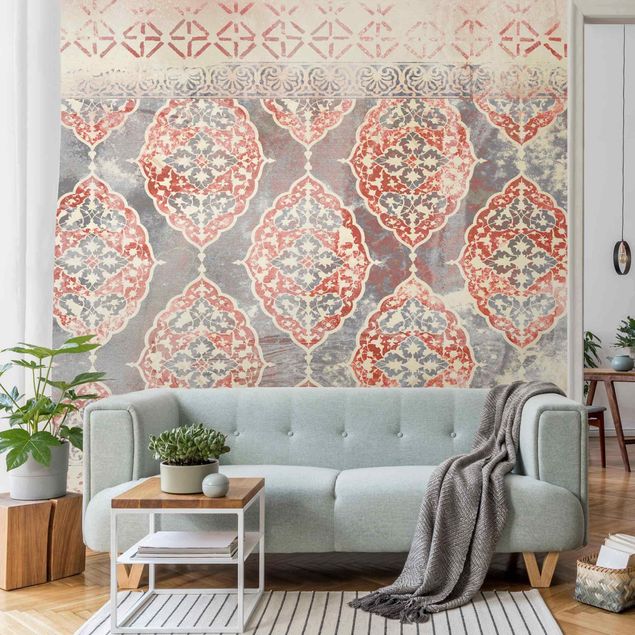 Papel de parede padrões Persian Vintage Pattern In Indigo III