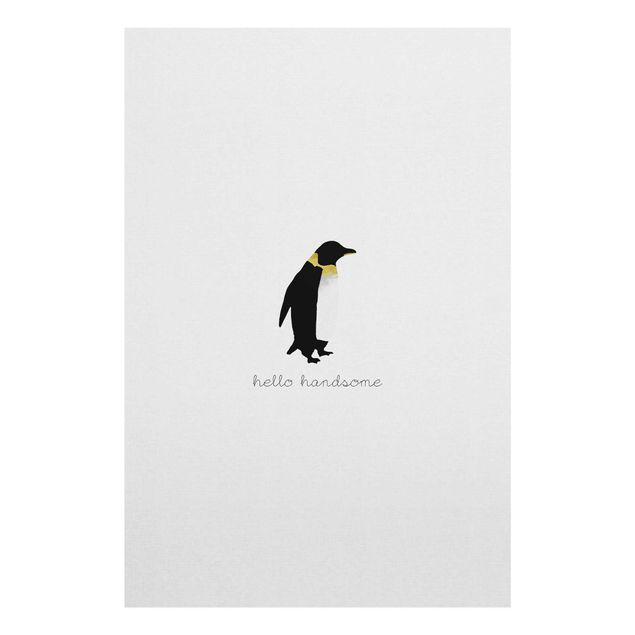 quadros para parede Penguin Quote Hello Handsome