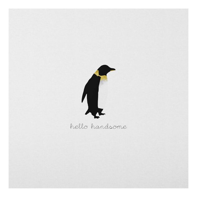 quadros para parede Penguin Quote Hello Handsome