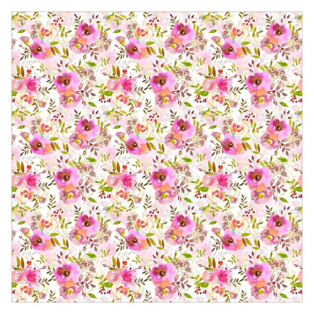 Quadros de Uta Naumann Pink Watercolour Flowers