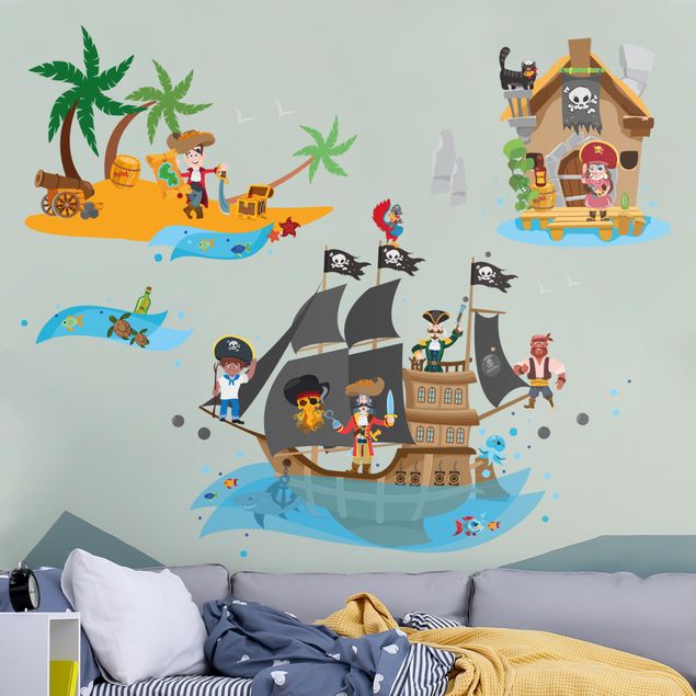 Decoração para quarto infantil Pirate ship Treasure Island Mega Set
