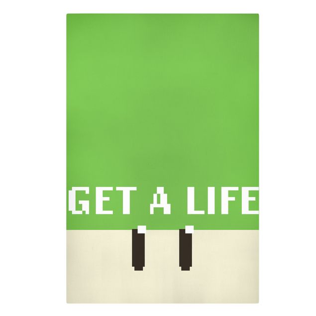 Quadros decorativos Pixel Text Get A Life In Green