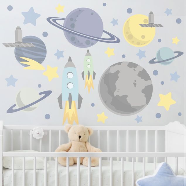 Decoração para quarto infantil Rocket and planets