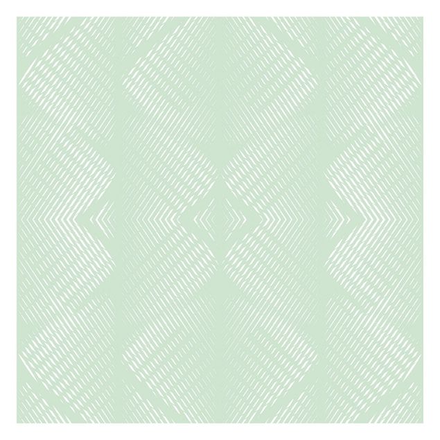 Papel de parede verde Rhombic Pattern With Stripes In Mint Colour