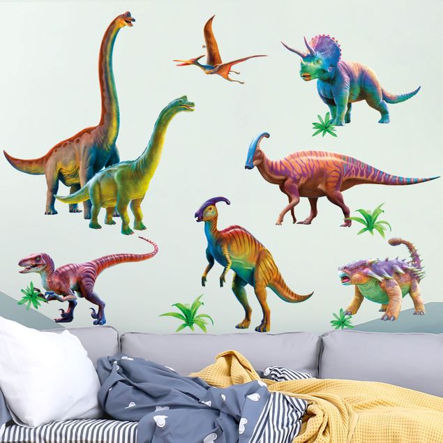 Decoração para quarto infantil Rainbow dinosaur set