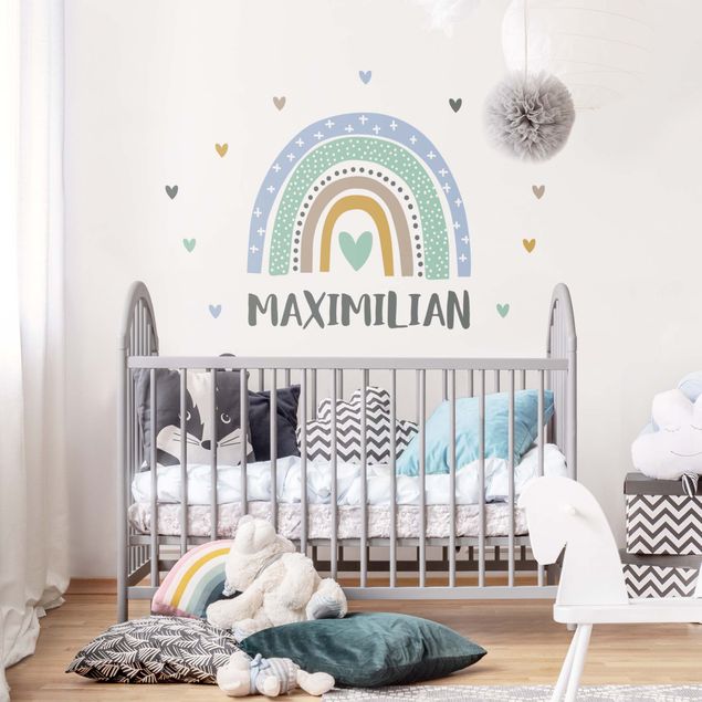decoração para quartos infantis Rainbow with desired blue turquoise