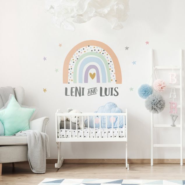 decoração para quartos infantis Rainbow with desires pastel