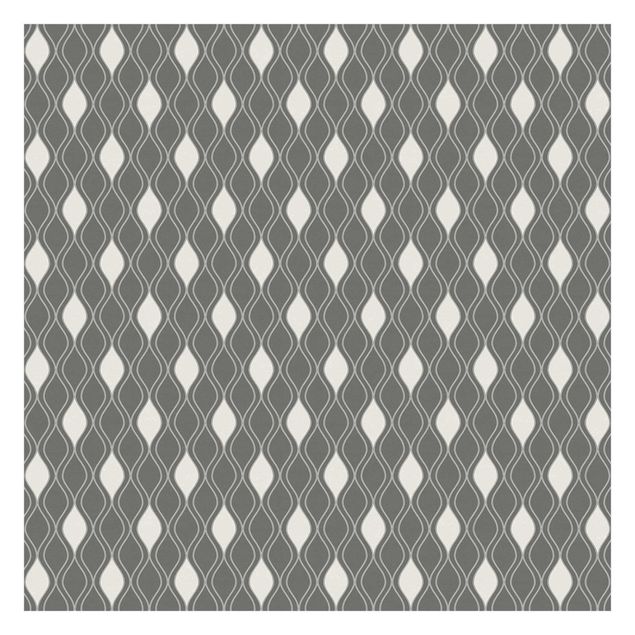 Papel de parede cinza Retro Pattern With Sparkling Drops In Anthracite