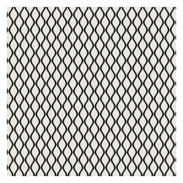 Mural de parede Retro Pattern With Waves In Black