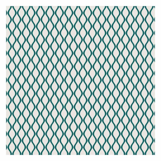 papel de parede com azul turquesa Retro Pattern With Waves In Emerald