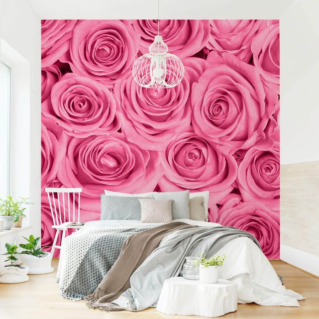 Papel de parede rosas Pink Roses