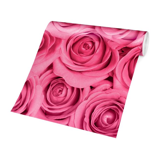 Papel de parede com flores Pink Roses