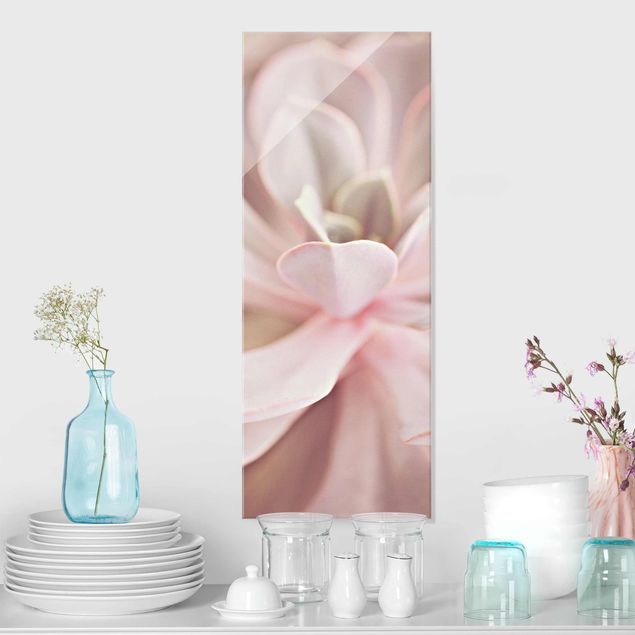 decoraçao para parede de cozinha Light Pink Succulent Flower